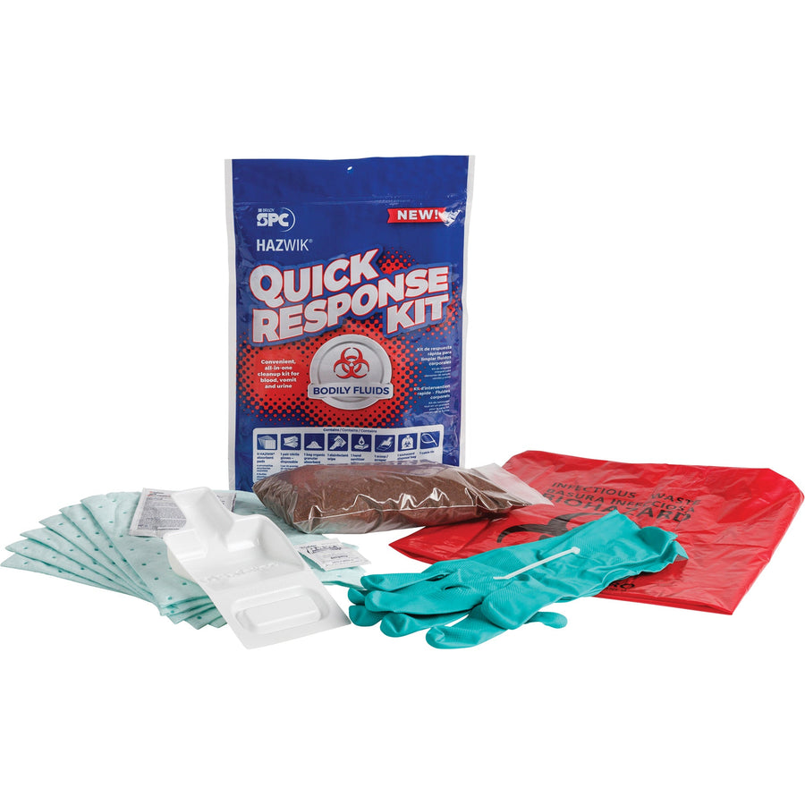 Brady Hazwik Quick Response Spill Kit for Bodily Fluids, Biohazard, Bag, 0.49 US gal. Absorbancy