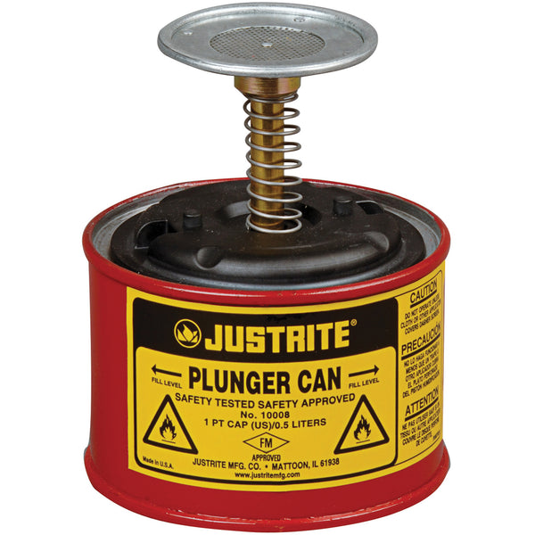 Justrite Plunger Cans