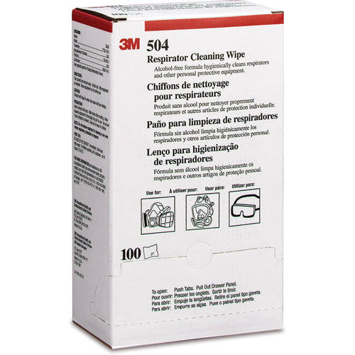 3M 504 Respirator Cleaning Wipes, Box of 100