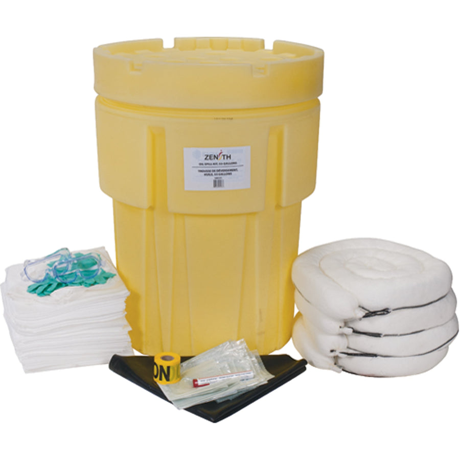 Zenith Economy Spill Kit, Oil Only, Drum, 95 US gal. Absorbancy