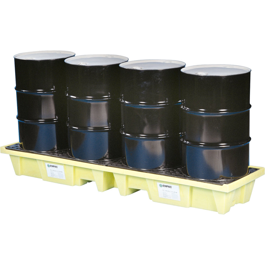 ENPAC Low-Profile In-line Poly-Spillpallet 3000 Without Drain, 66 US gal. Spill Capacity, 98" x 25.2" x 12"