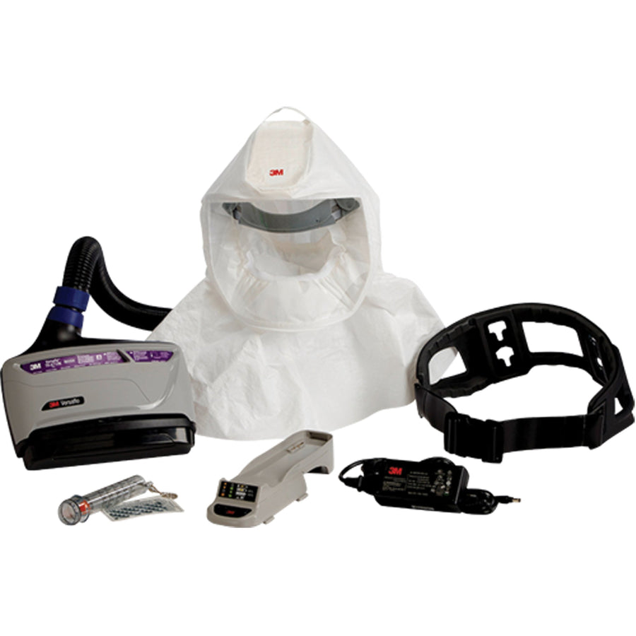 3M Versaflo Powered Air Purifying Respirator TR-600 Easy-Clean Kit, Hard Hat & Faceshield, Lithium-Ion Battery