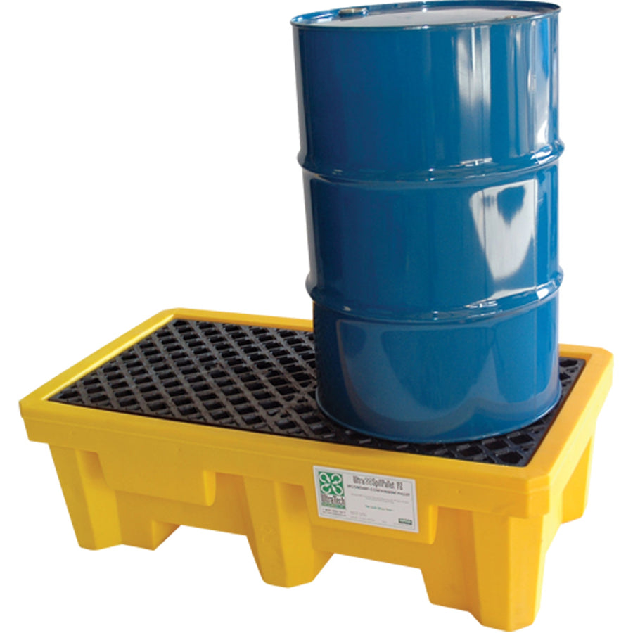 UltraTech 2-Drum Ultra-Spill Pallet, 66 US gal. Spill Capacity, 53" x 29" x 16.5"