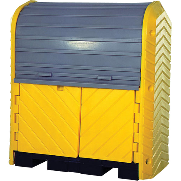 UltraTech 2-Drum Ultra-Hard Top Plus Spill Pallet, 67.2" L x 41.25" W x 74" H, 4500 lbs. Load Capacity
