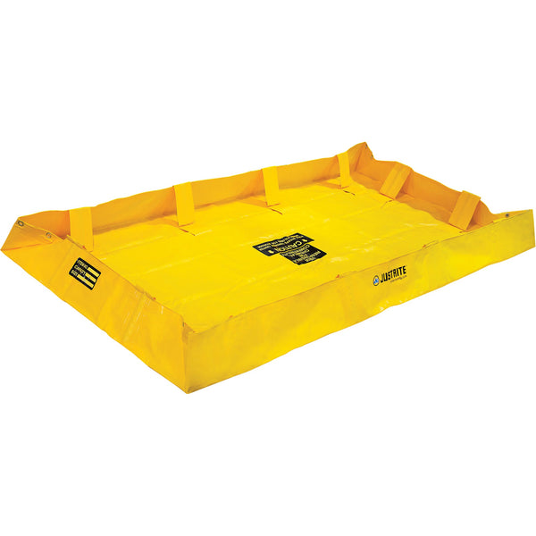 Justrite QuickBerm Lite Containment Berm, 159 gal. Capacity, 4' W x 8' L x 8" H, Snap-Up Bracket