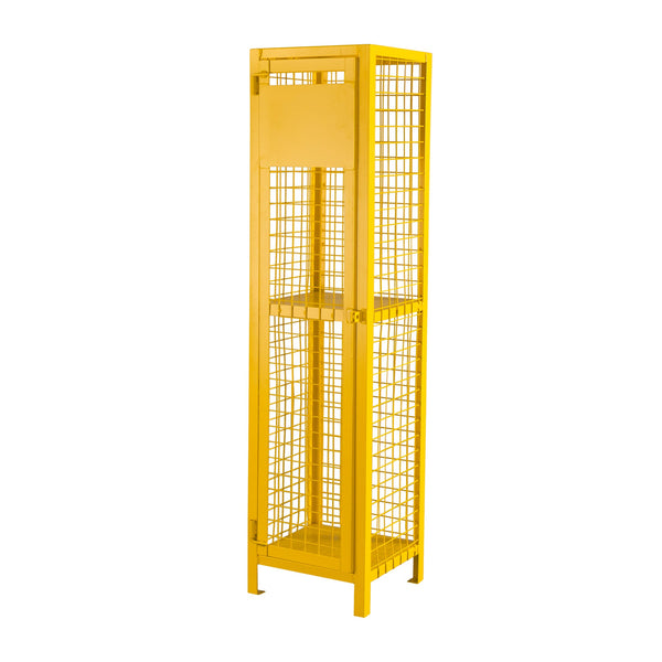 Kleton CSA-Compliant Gas Cylinder Safety Cabinet, 2 Cylinder Capacity, 17" W x 17" D x 69" H, Yellow