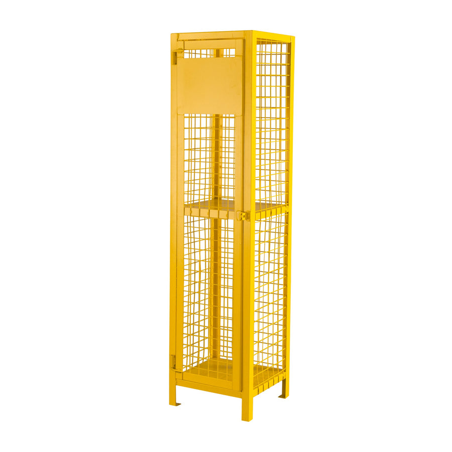 Kleton CSA-Compliant Gas Cylinder Safety Cabinet, 2 Cylinder Capacity, 17" W x 17" D x 69" H, Yellow