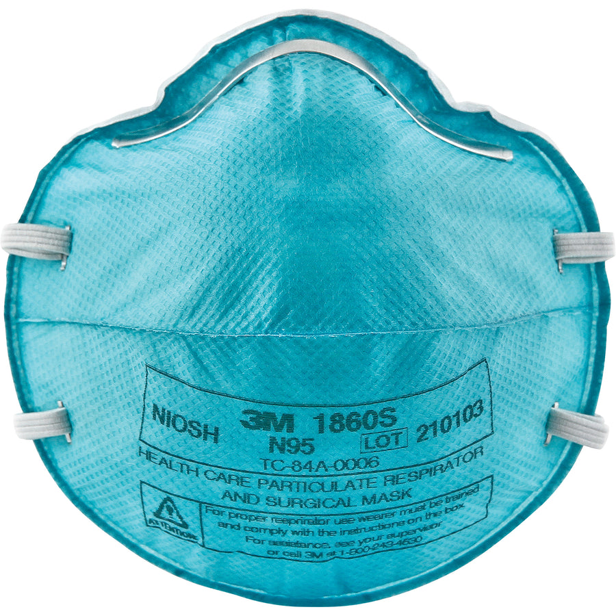 3M 1860S Particulate Healthcare Respirator, N95, NIOSH Certified, Box of 20