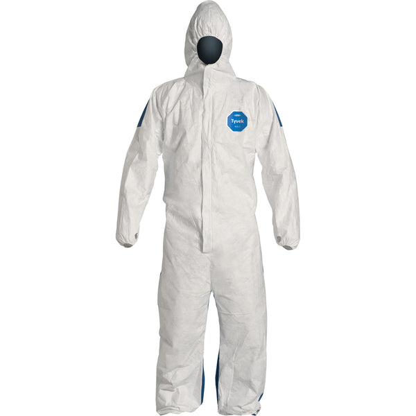 DuPont Tyvek® 400 D Hooded Coveralls, Blue/White