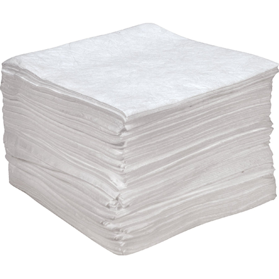Zenith Premium Anti Static Sorbent Pads, Oil Only, 15" x 18", 25 gal. Absorbancy, Pack of 100