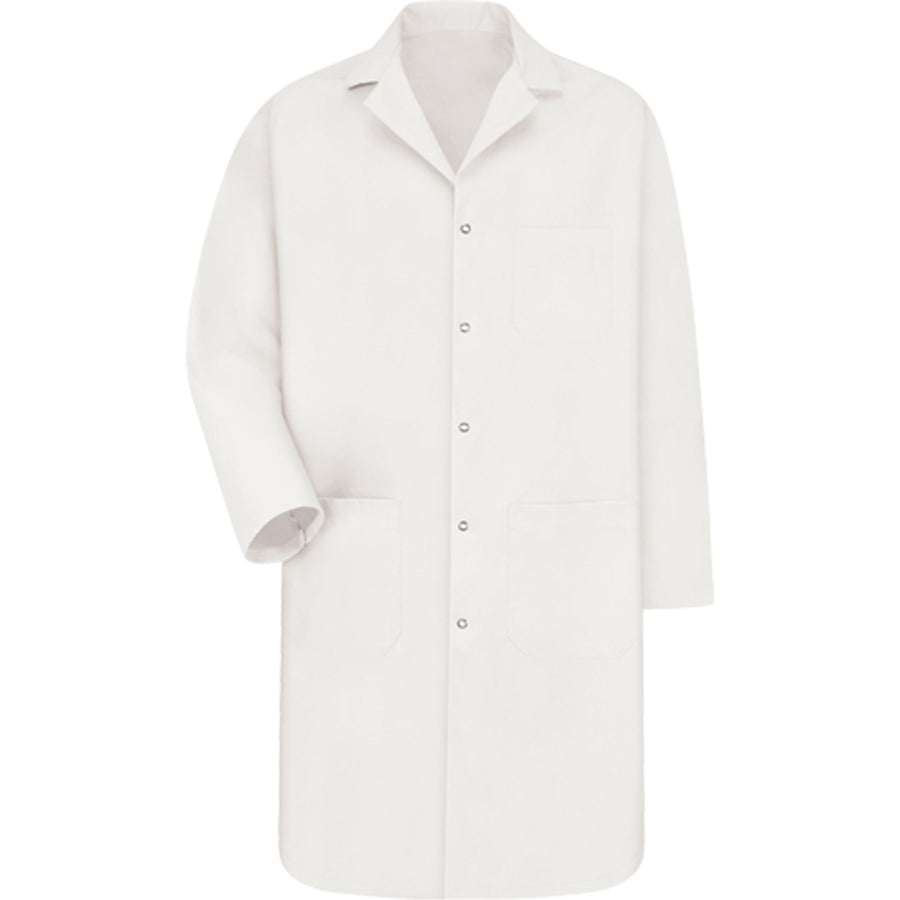 Red Kap Lab Coat, Poly-Cotton, White