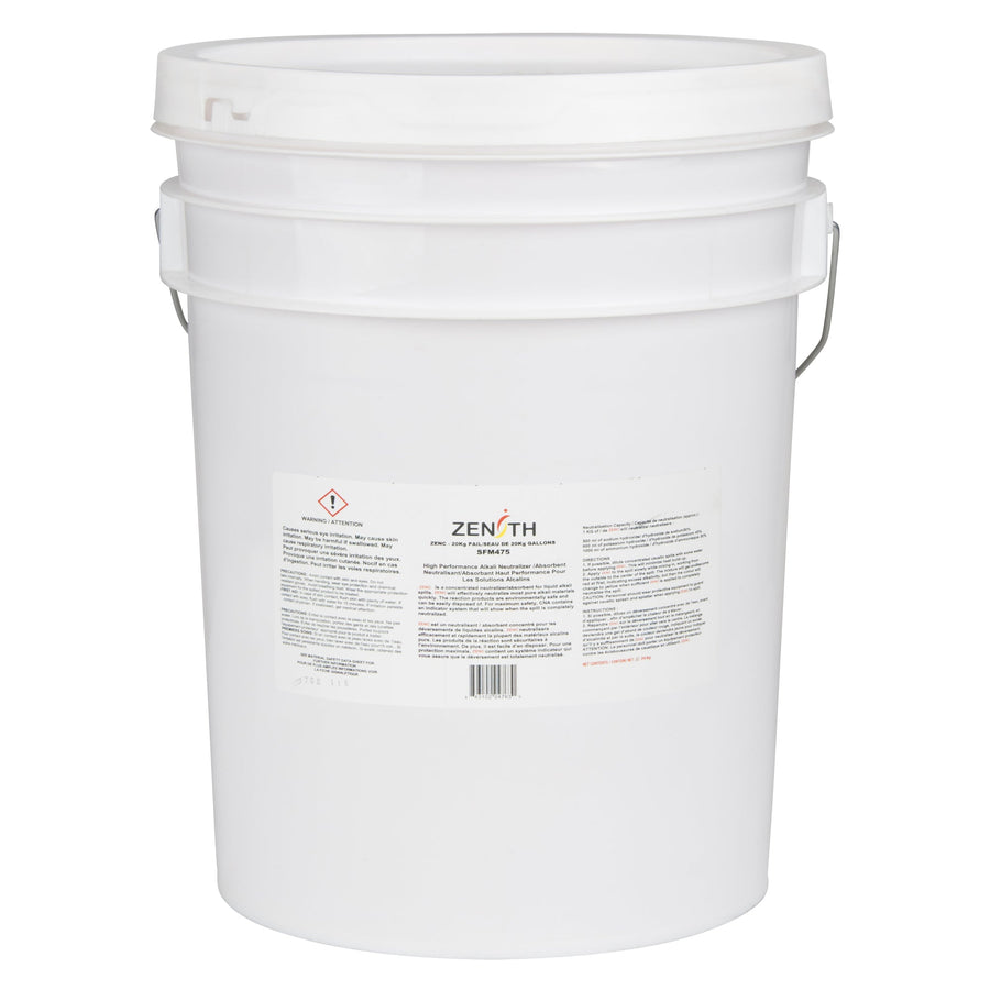 Zenith Base Spill Neutralizer Sorbent, Caustic, 20 kg Pail