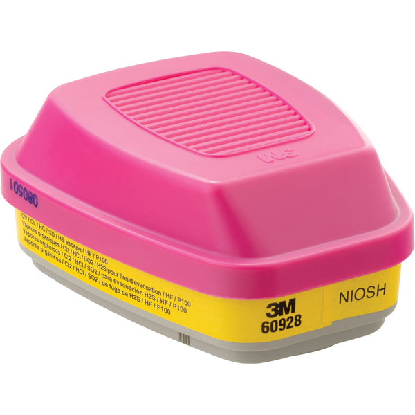 3M Respirator Cartridge/Filter, Gas/Vapour Cartridge, Organic Vapour/Acid Gas/P100, Pack of 2