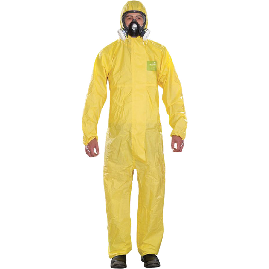 Ansell Microchem® Medium-Duty Disposable Coveralls, Yellow, Polypropylene