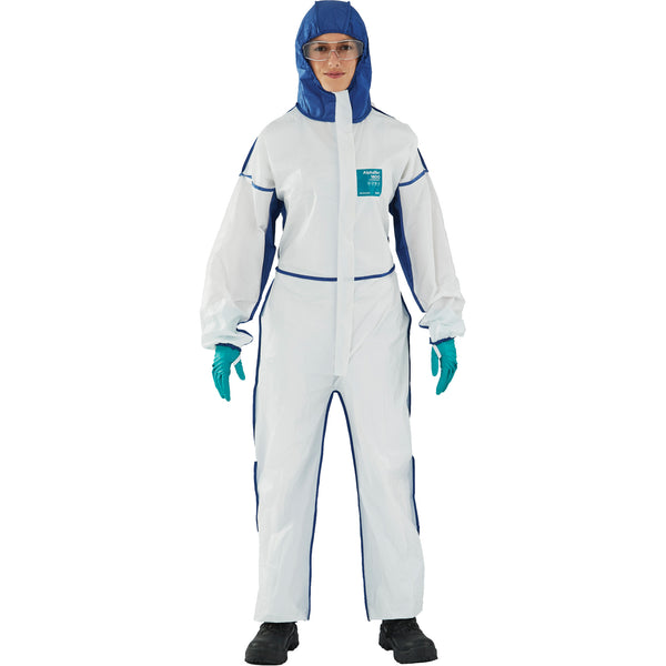Ansell AlphaTec™ 1800 Comfort 3-Piece Coveralls, Blue/White, Microporous/SMS