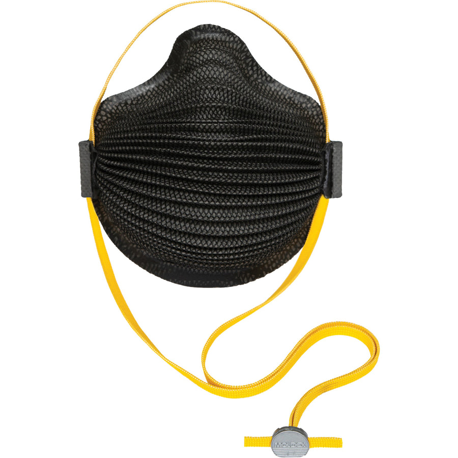 Moldex AirWave M Series Black Disposable Masks with SmartStrap & Full Foam Flange, N95, NIOSH Certified, Medium/Large, Box of 10