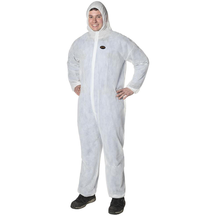Pioneer 2035 Disposable Coveralls, White, Polypropylene
