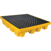UltraTech 4-Drum Nestable Ultra-Spill Pallet, 66 US gal. Spill Capacity, 51" x 51" x 10"