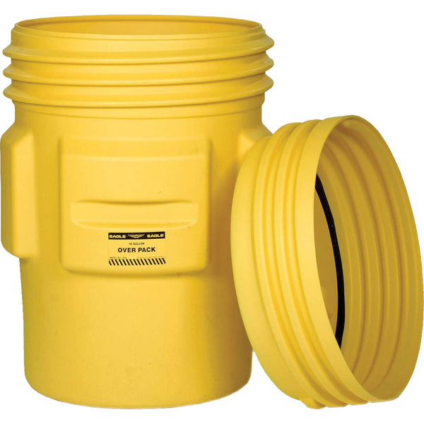 Eagle Overpack Plastic Drum Barrel, 95 US gal., Stationary