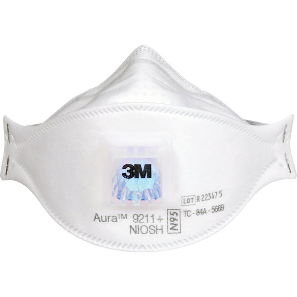 3M Aura 9211+ Particulate Respirator, N95, NIOSH Certified, Box of 10
