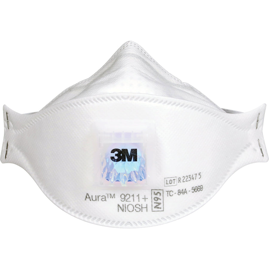3M Aura 9211+ Particulate Respirator, N95, NIOSH Certified, Box of 10