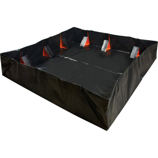 Zenith IBX Wall Pop-Up Berm, 268 US gal. Capacity, 6' W x 6' L x 12" H, Snap-Up Bracket