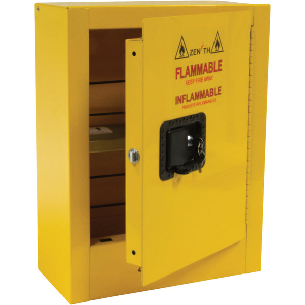 Zenith Mini Flammable Safety Cabinet, 2 Gal., 1 Door, 17" W x 22" H x 8" D