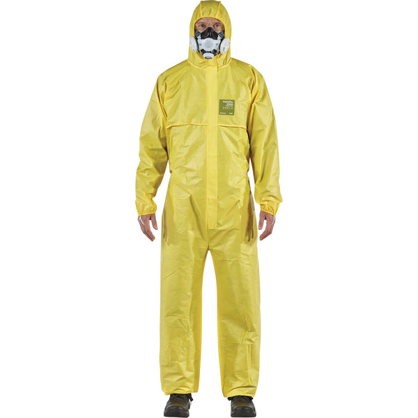 Ansell AlphaTec® 2300 STANDARD Bound Model 147 Coveralls, Yellow, Polyethylene Laminate/Polypropylene