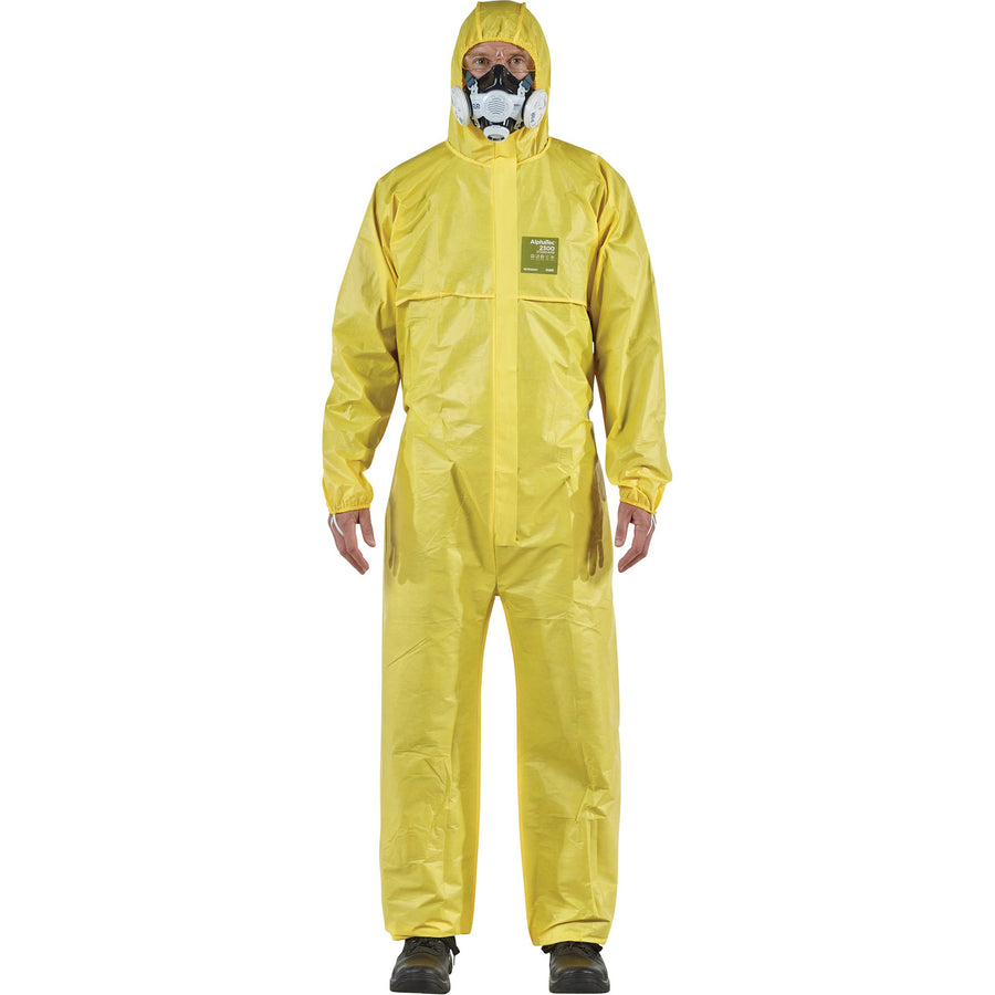 Ansell AlphaTec® 2300 STANDARD Bound Model 147 Coveralls, Yellow, Polyethylene Laminate/Polypropylene