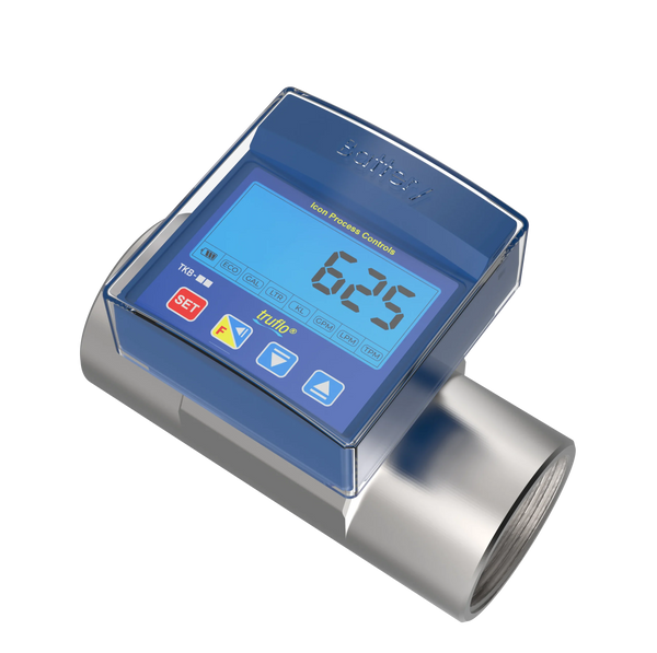 Icon TK3B 316 Stainless Steel Battery-Powered In-Line Paddle Wheel Flow Meter