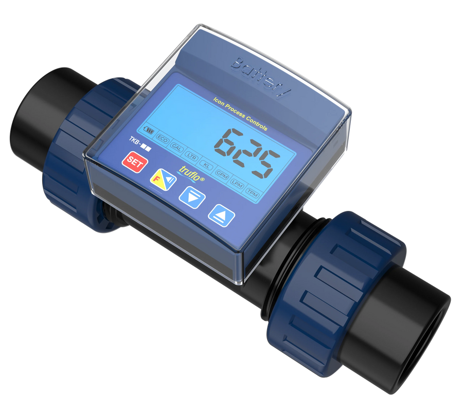 Icon TKB Battery-Powered In-Line Paddle Wheel Flow Meter