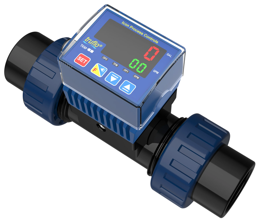 Icon TKM In-Line Paddle Wheel Flow Meter with Pulse and 4-20mA Output