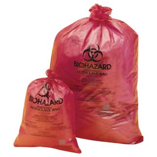 Sacs d'élimination biohazard - orange-rouge