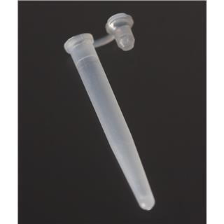 Tube microcentrifuification de polyéthylène non gradué de 0,5 ml avec bouchon de bouchon fixé