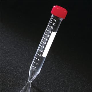 Acrylique de tube de centrifugeuse de 15 ml (AC) avec Vascap rouge (HDPE) et graduations imprimées