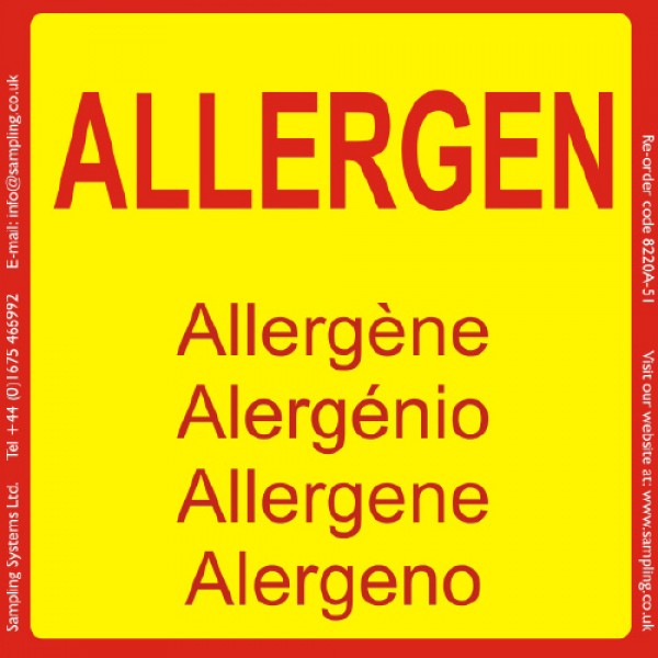 "Allergen" Quality Control Labels — Quality Control Label