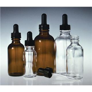 Amber & Clear Round Dropper Bottles