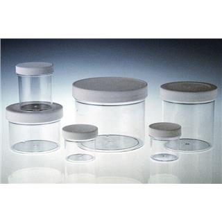 Clear Polystyrene Jars with White PP SturdeeSeal® PE Foam Cap Style