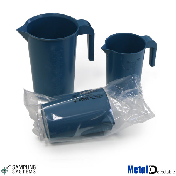 Jug steriware® détectable en métal bleu PP