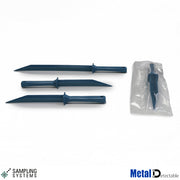Blue PP Metal Detectable SteriWare® V-Spatula (OPEN) — Laboratory Tool