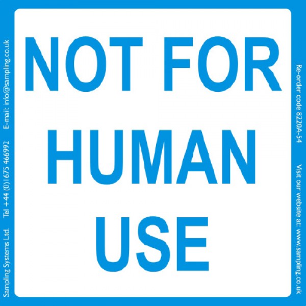 "Not for human use" Quality Control Labels — Quality Control Label