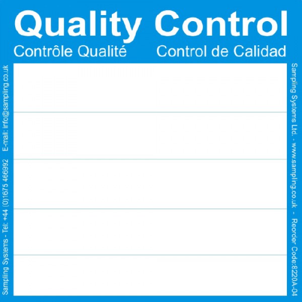 Étiquettes de contrôle de la qualité bleue