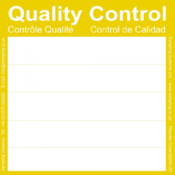 Yellow Quality Control Labels — Quality Control Label